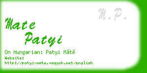 mate patyi business card